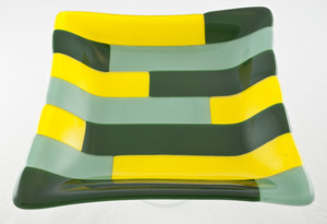 Thumb green and yellow striped dish 1