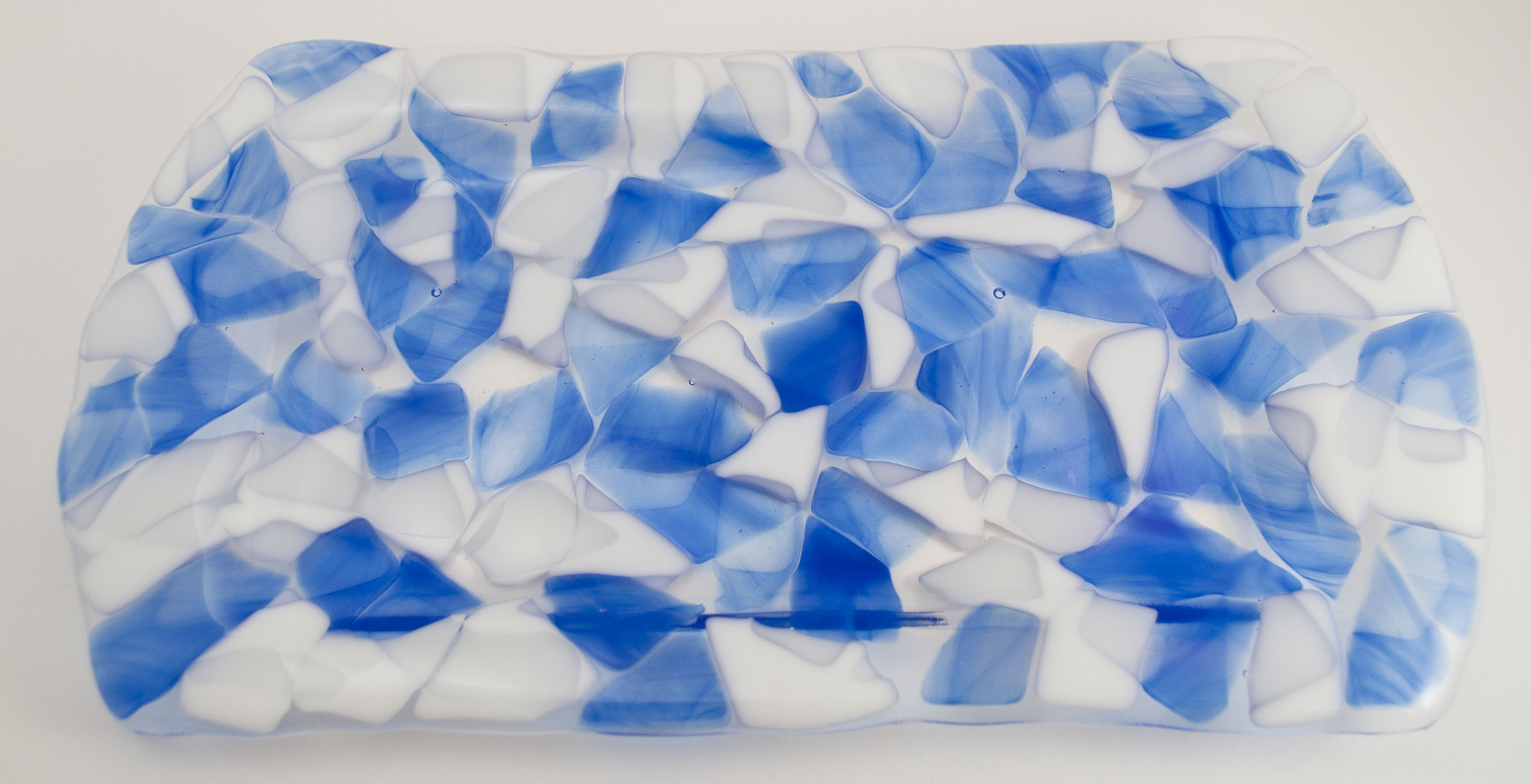 Blue white confetti tray